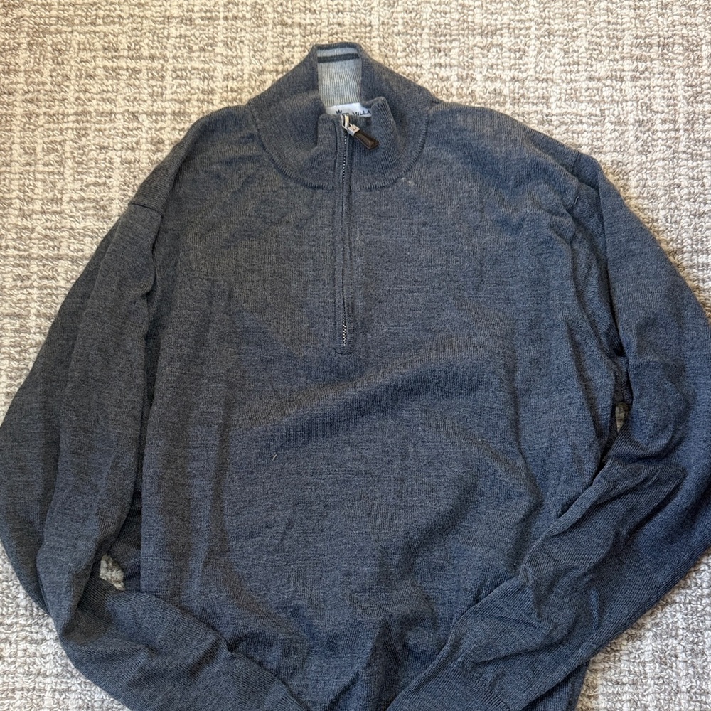 Peter Millar Gray Half-Zip Sweater